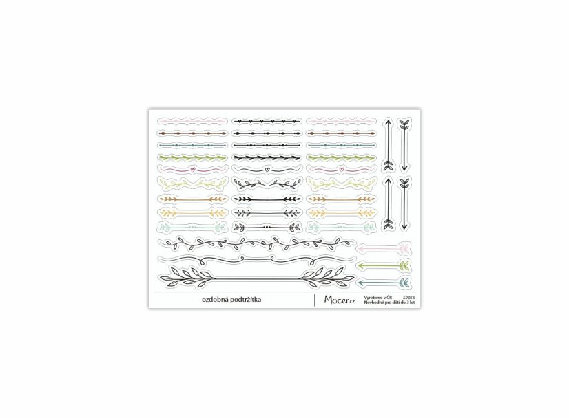 samolepky ozdobná podtržítka