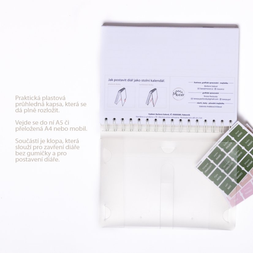 Diář Mocer 2026 - ELEGANTNÍ - diář 2026 varianta: diář 2026 sada VYROVNANÁ