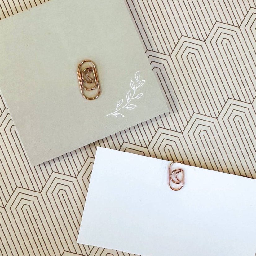 kancelářské sponky - měsíc růžově zlatý (5 ks)