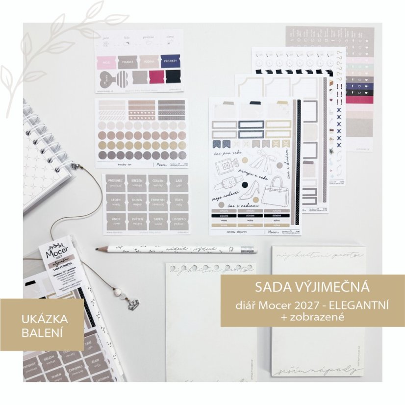SADA Diář Mocer 2027 - ELEGANTNÍ (2. varianty) - diář 2027 varianta: SADA VYROVNANÁ 