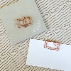 kancelářská sponka - kniha růžově zlatá (1 ks)