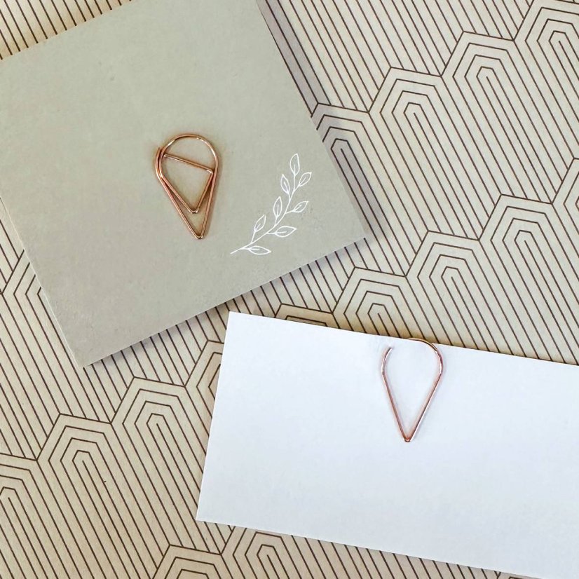 kancelářská sponka - kapka růžově zlatá (5 ks)