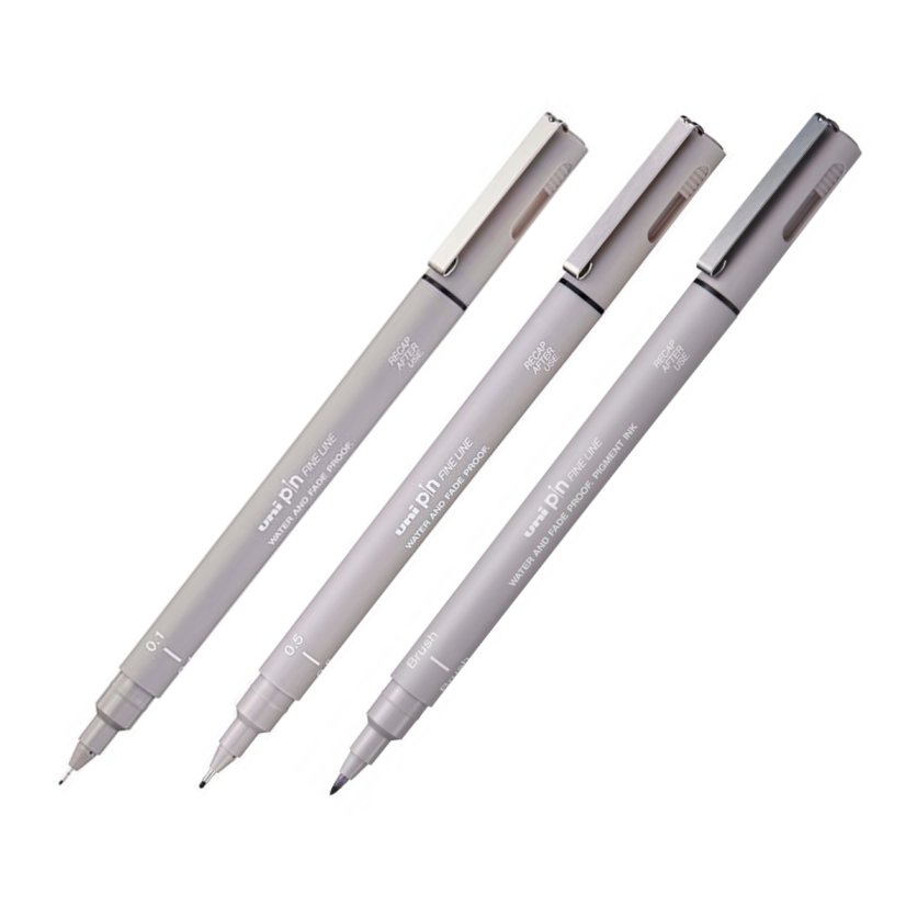 UNI PIN fine liner - světle šedý - šířka stopy: 0,1 mm