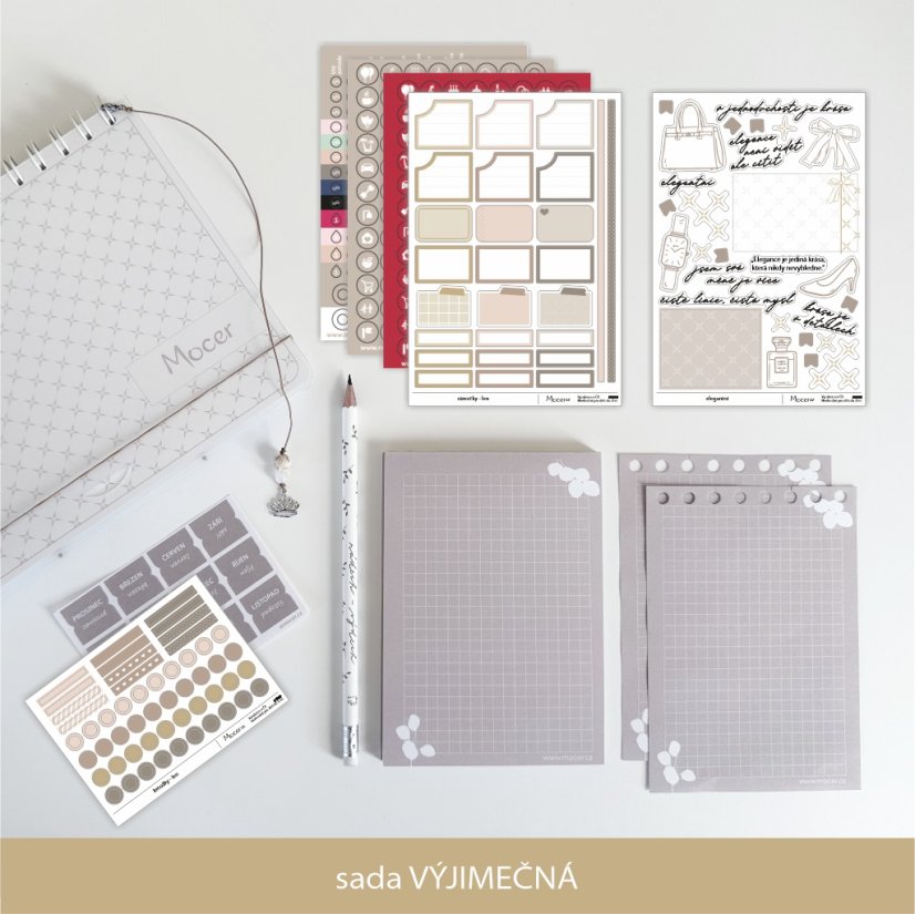 Diář Mocer 2026 - ELEGANTNÍ - diář 2026 varianta: diář 2026 sada VYROVNANÁ