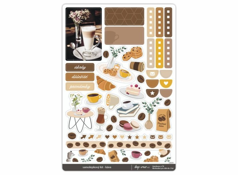 samolepkový kit - káva - arch: základní