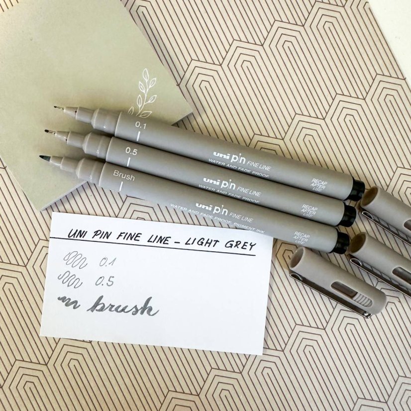 UNI PIN fine liner - světle šedý - šířka stopy: brush