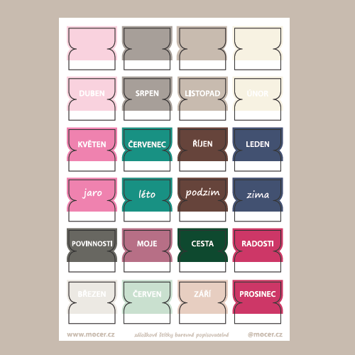 záložkové štítky barevné popisovatelné