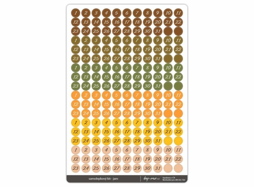 samolepkový kit - podzim - arch: čísla