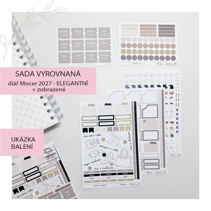 SADA Diář Mocer 2027 - ELEGANTNÍ (2. varianty) - diář 2027 varianta: SADA VYROVNANÁ 