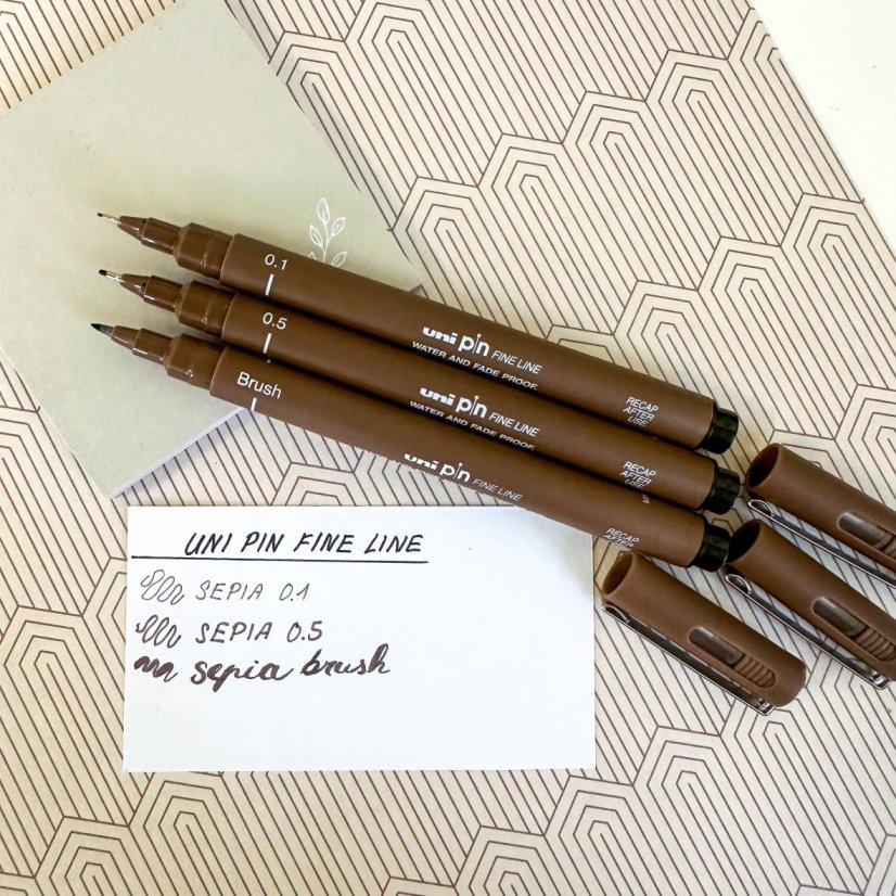 UNI PIN fine liner - sépie - šířka stopy: brush