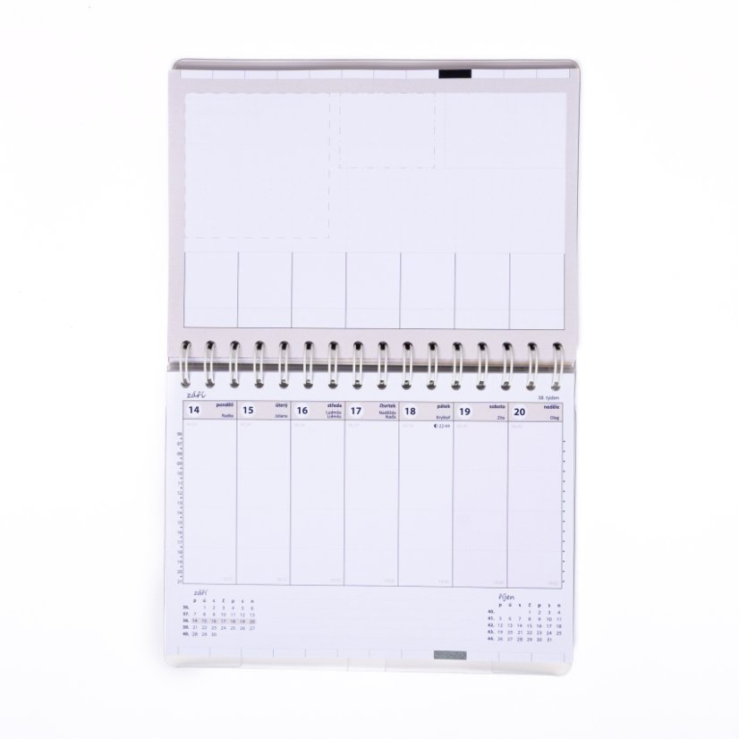 Diář Mocer 2026 - týdenní náhradní náplň (BEZ DĚROVÁNÍ)