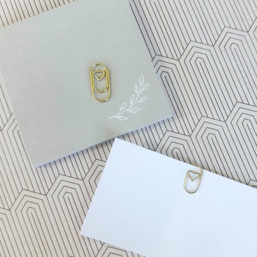 kancelářská sponka - srdíčko zlaté (5 ks)