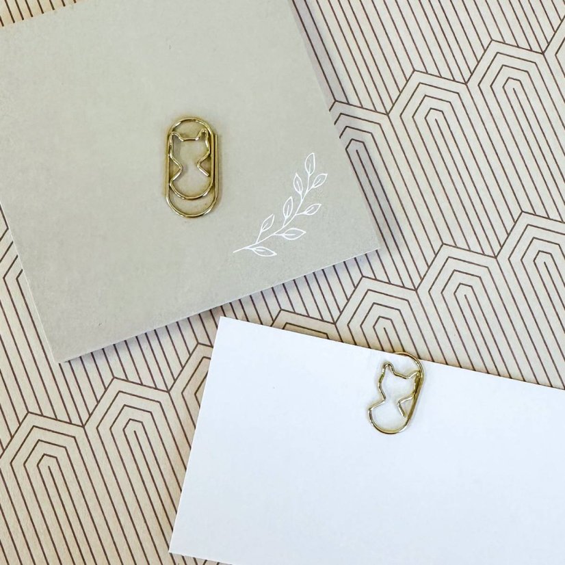 kancelářské sponky - kočka zlatá (5 ks)