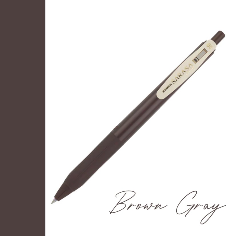 Zebra Sarasa Vintage 0.5 (výběr barev) - barva inkoustu: VEG - Brown Gray