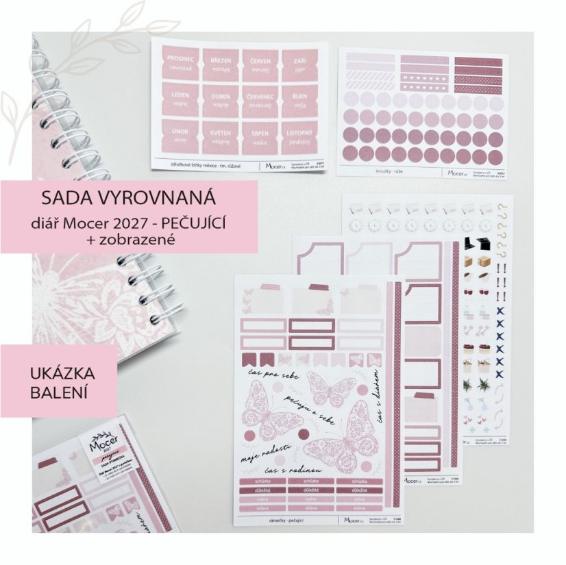 SADA Diář Mocer 2027 - PEČUJÍCÍ (2 varianty) - diář 2027 varianta: SADA VYROVNANÁ 