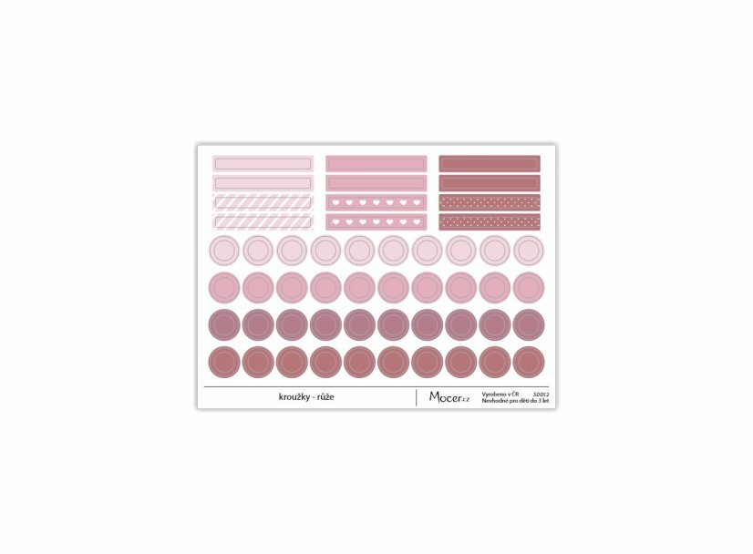 samolepky kroužky - růže