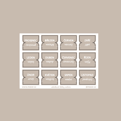 záložkové štítky měsíce taupe záložkové štítky měsíce taupe