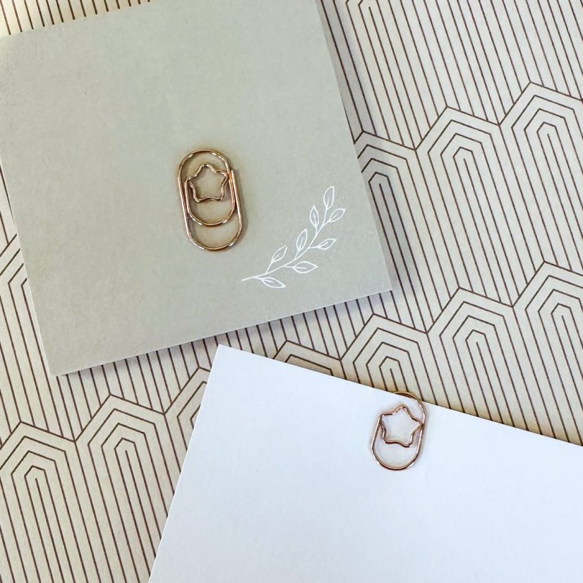 kancelářské sponky - hvězda růžově zlatá (5 ks) kancelářské sponky - hvězda růžově zlatá (5 ks)