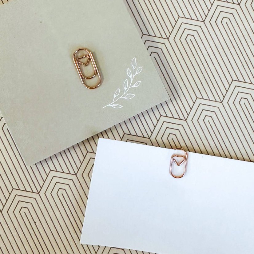 kancelářské sponky - srdíčko růžově zlaté (5 ks) kancelářské sponky - srdíčko růžově zlaté (5 ks)